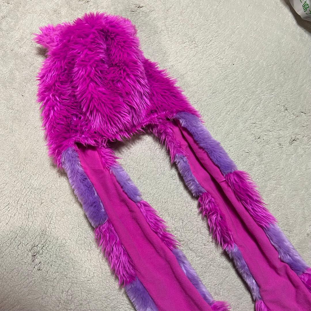 チェシャ猫　マフラーキャップ　ファンキャップ