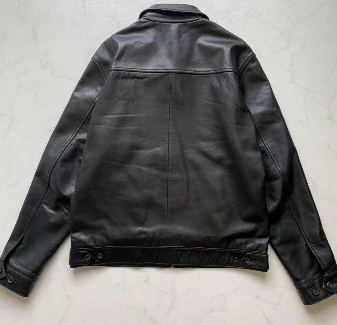 【極上】ポロラルフローレン　スイングトップ レザージャケット　ブラック