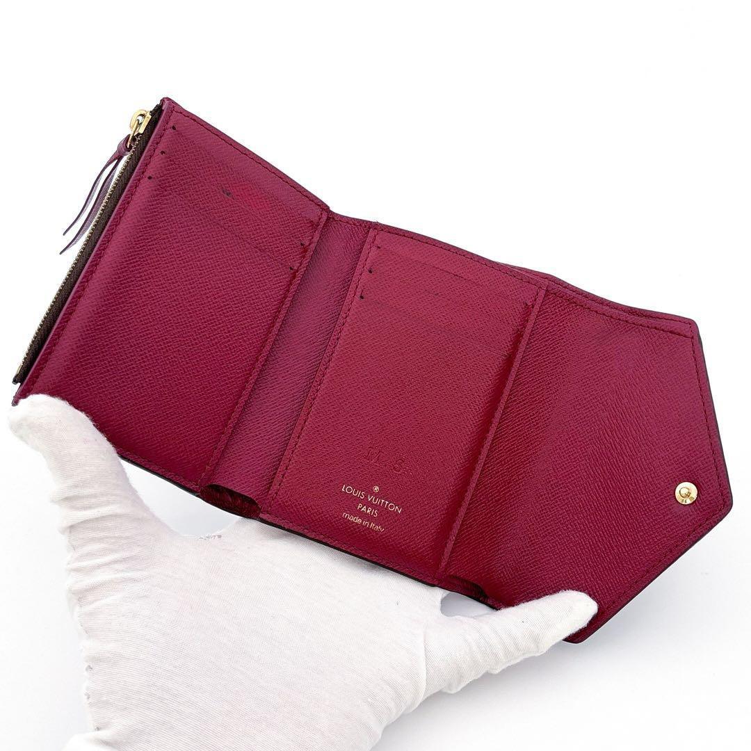 箱袋付き★ルイヴィトン モノグラム ヴィクトリーヌ フューシャ 三つ折り財布