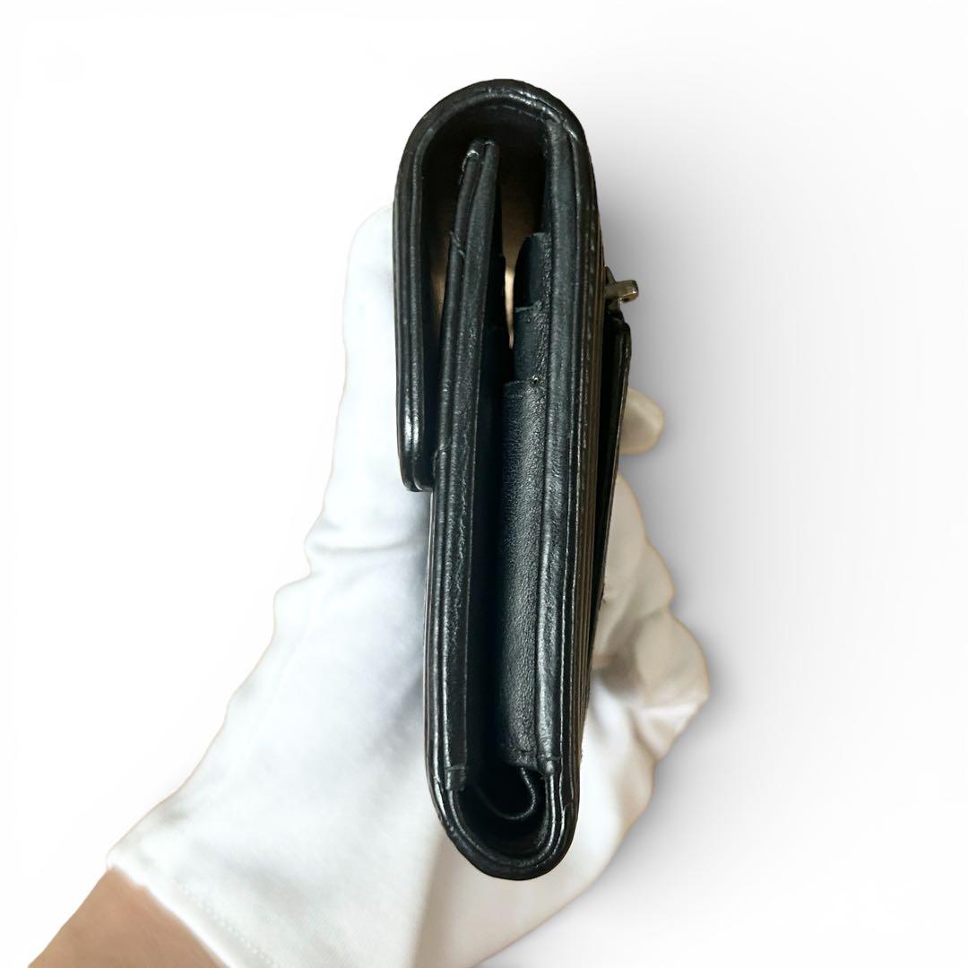 【美品】CHANEL ボーイシャネル　三つ折り　財布マトラッセ　22番台