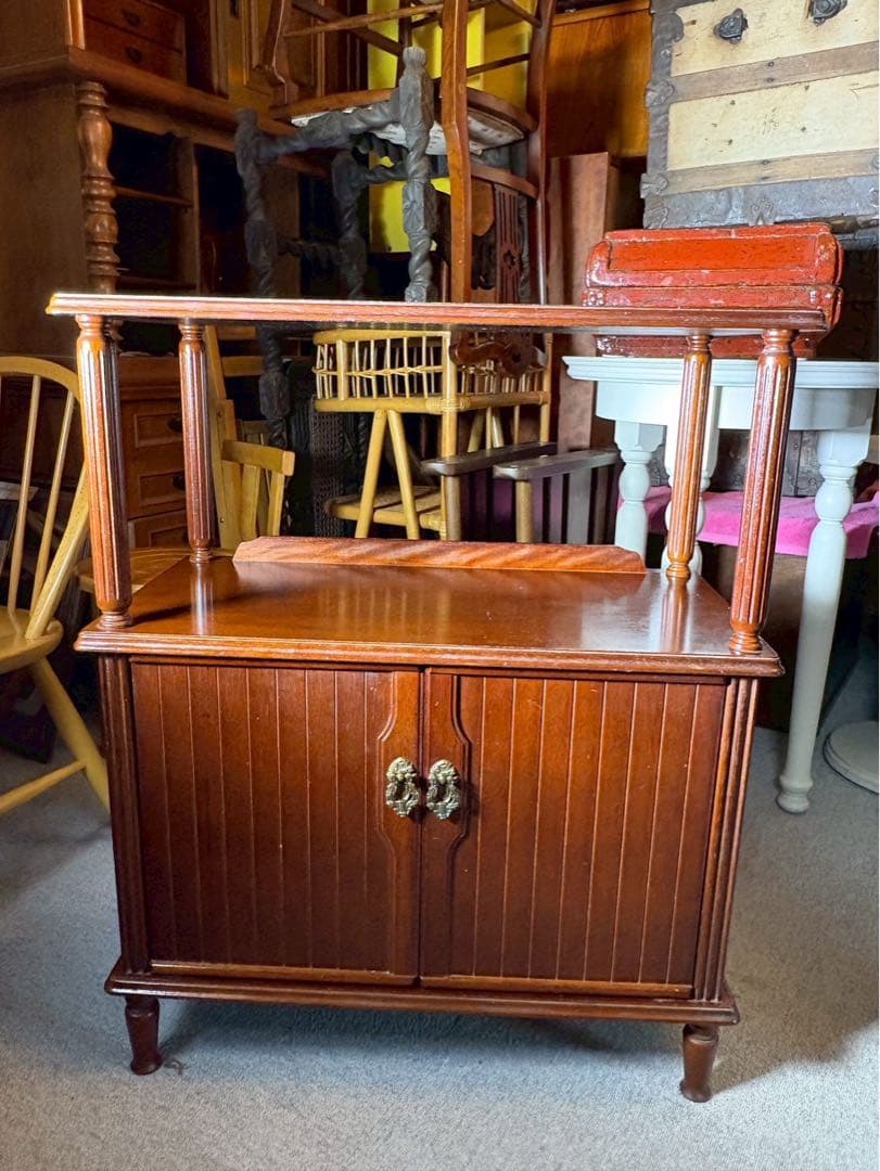 AYANO CRAFT 電話台 昭和レトロ 木製キャビネット　当時物　飾り棚