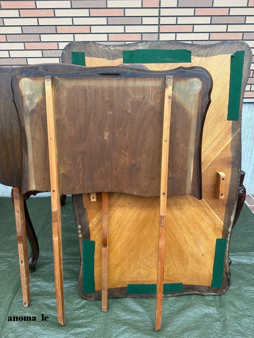 【ドローリーフテーブル】伸長式　猫足　エクステンションテーブル　ヴィンテージ◎