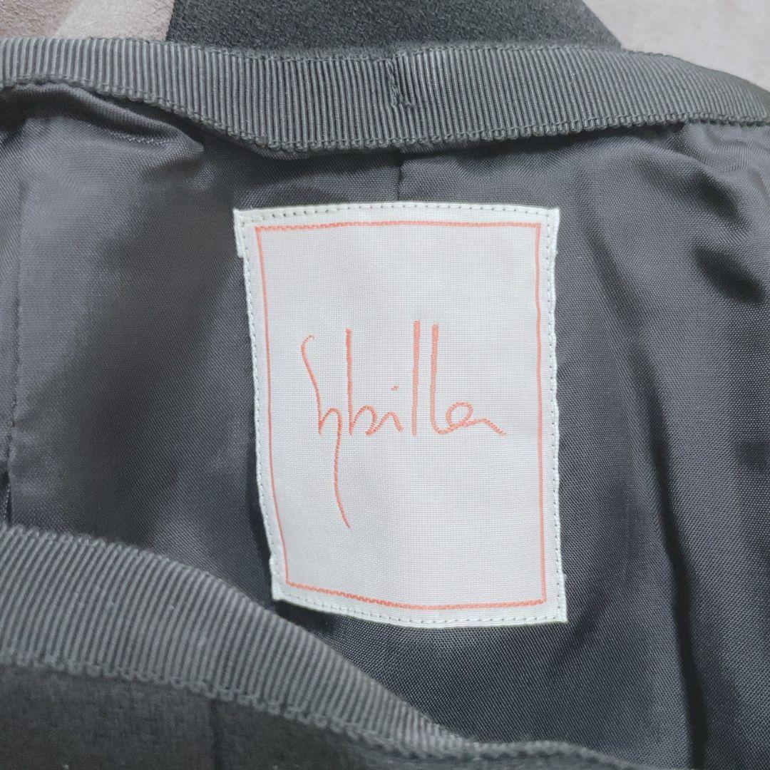 シビラ　スカート　フレア　毛100　スウェード風　日本製　総柄　ひざ丈　М