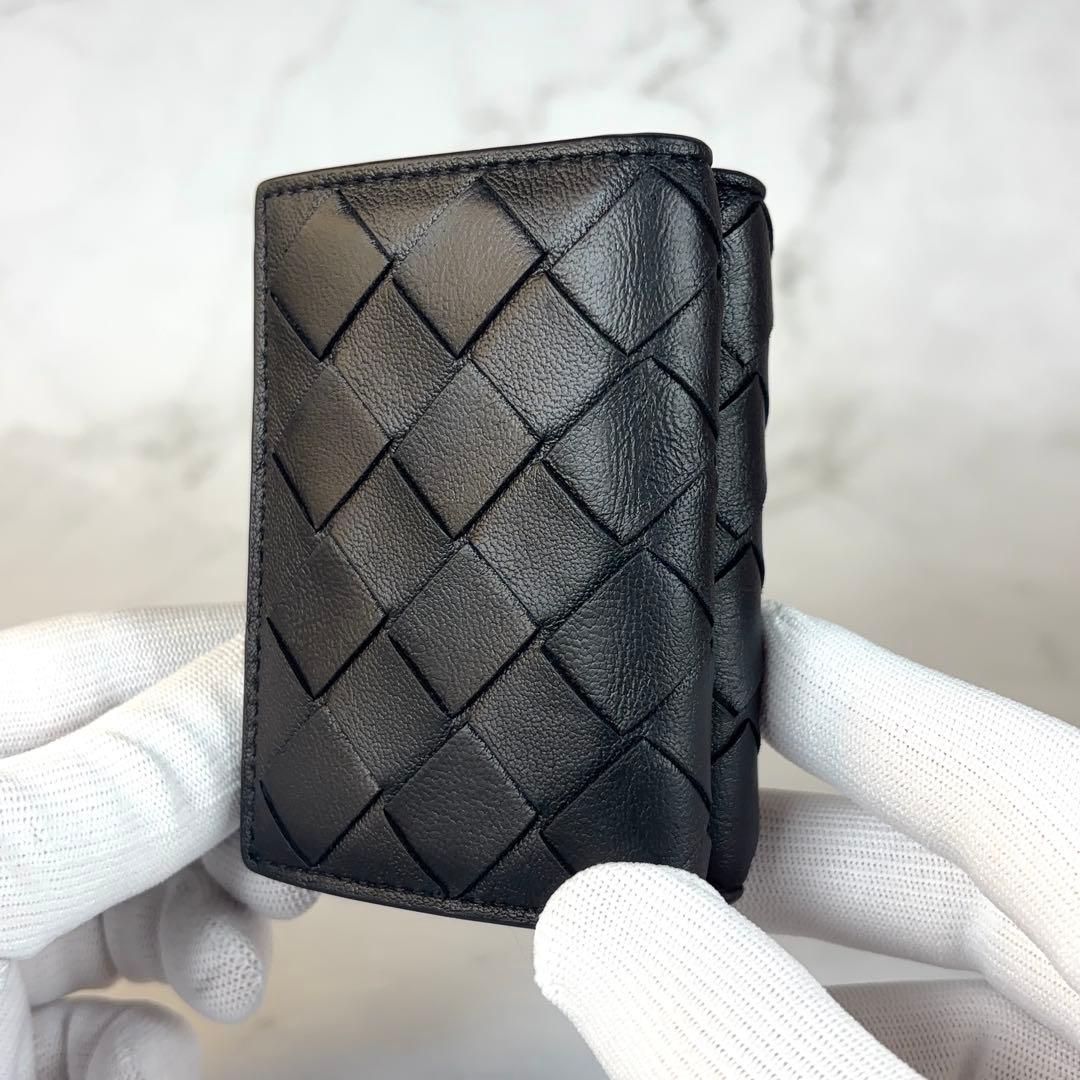 BOTTEGA VENETA ブラック イントレチャート タイニー 三つ折り財布