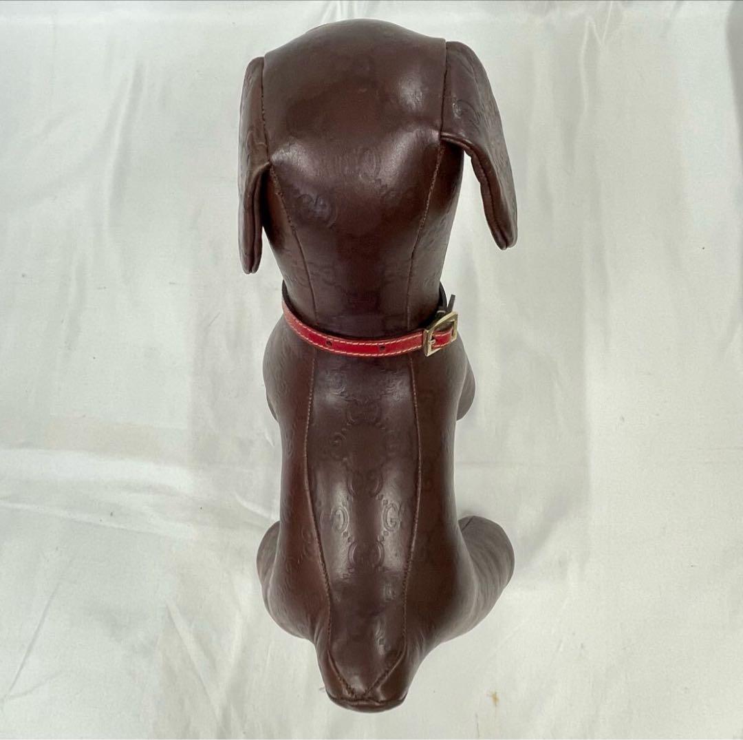 DN-A0580　GUCCI　グッチ　犬　シマ　ぬいぐるみ　ブラウン