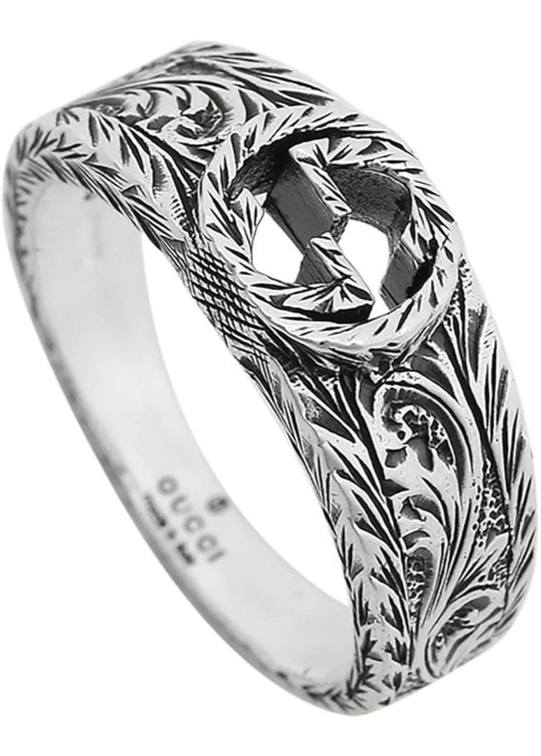 GUCCI リング 15号　インターロッキング シルバ ー Y223