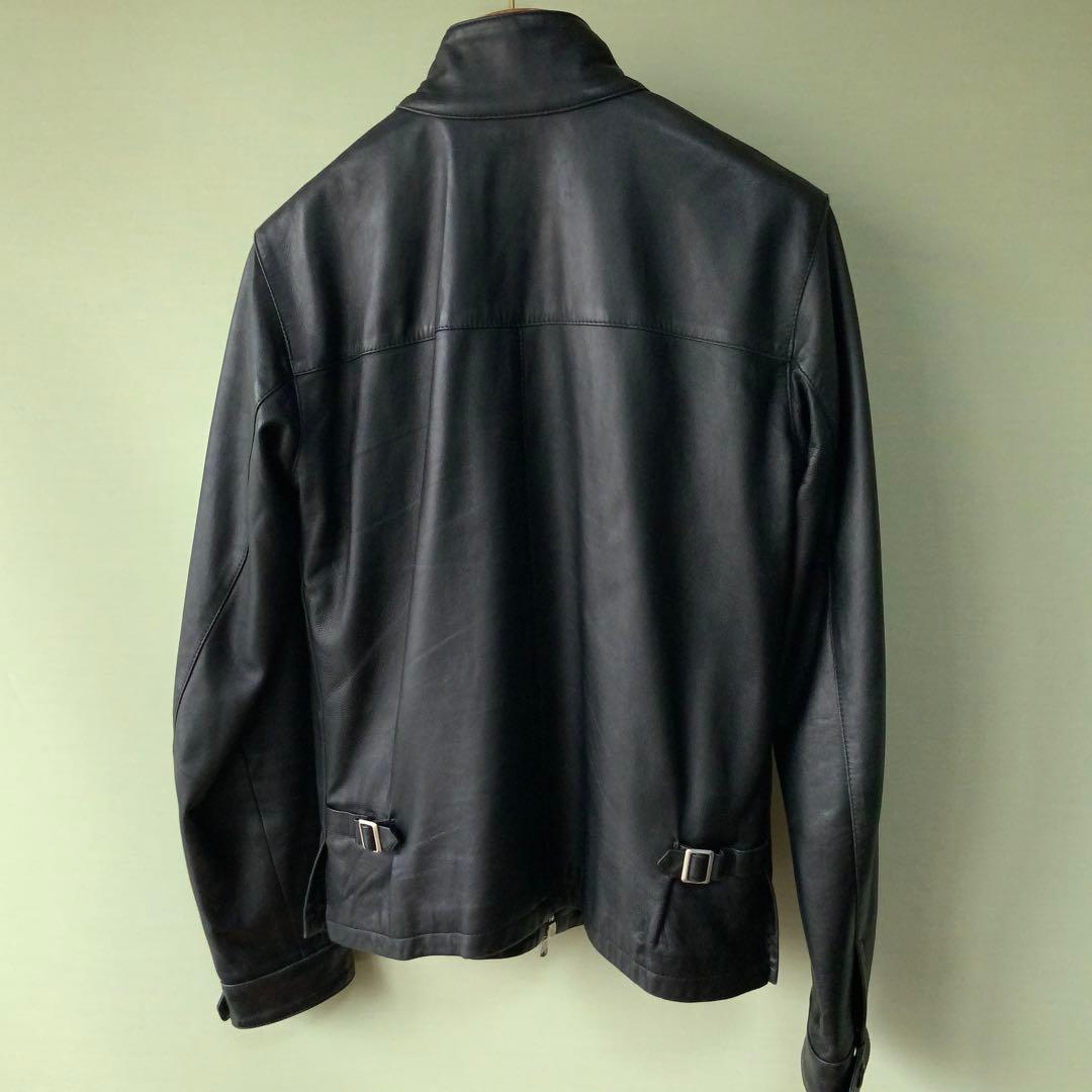 チンクアンタ Cinquanta スタンドカラーシングルライダース 44ブラック