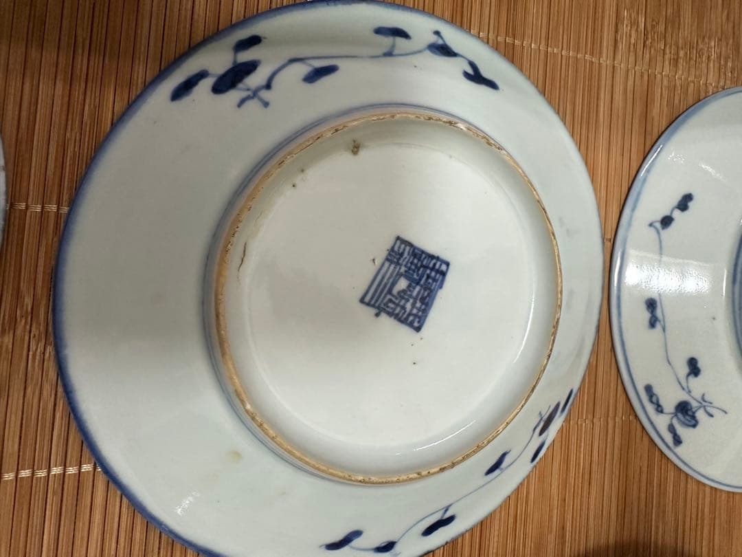 中国陶磁器　染付　清時代　清朝　大清乾隆￼年製￼ お皿5枚セット箱あり骨董古美術