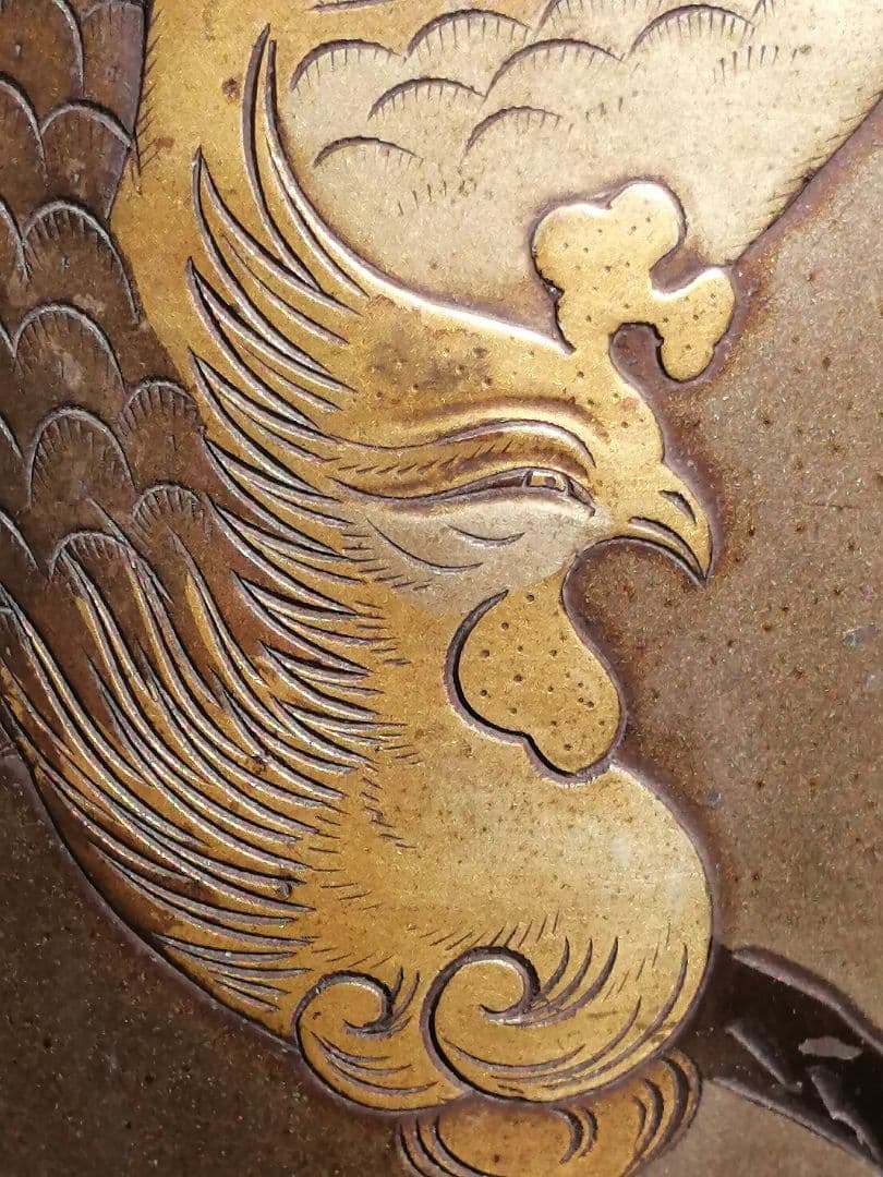 骨董品 、古美術特大古銅鳳凰花瓶