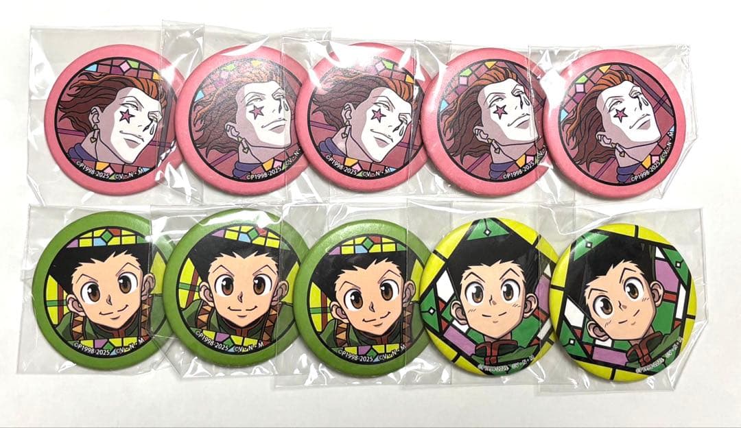 HUNTER×HUNTER　和紙缶バッジ　切り絵　まとめ売り　ヒソカ　ゴン