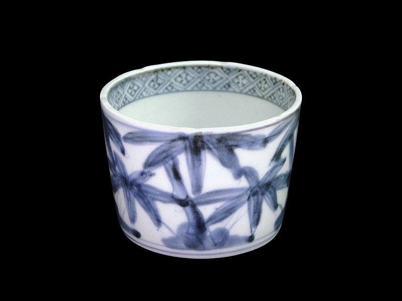 古伊万里　染付　竹笹の図　蕎麦猪口　D372AS-fbue