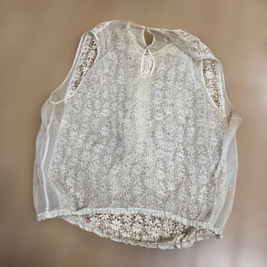 フランス　アンティークレース　ブラウス