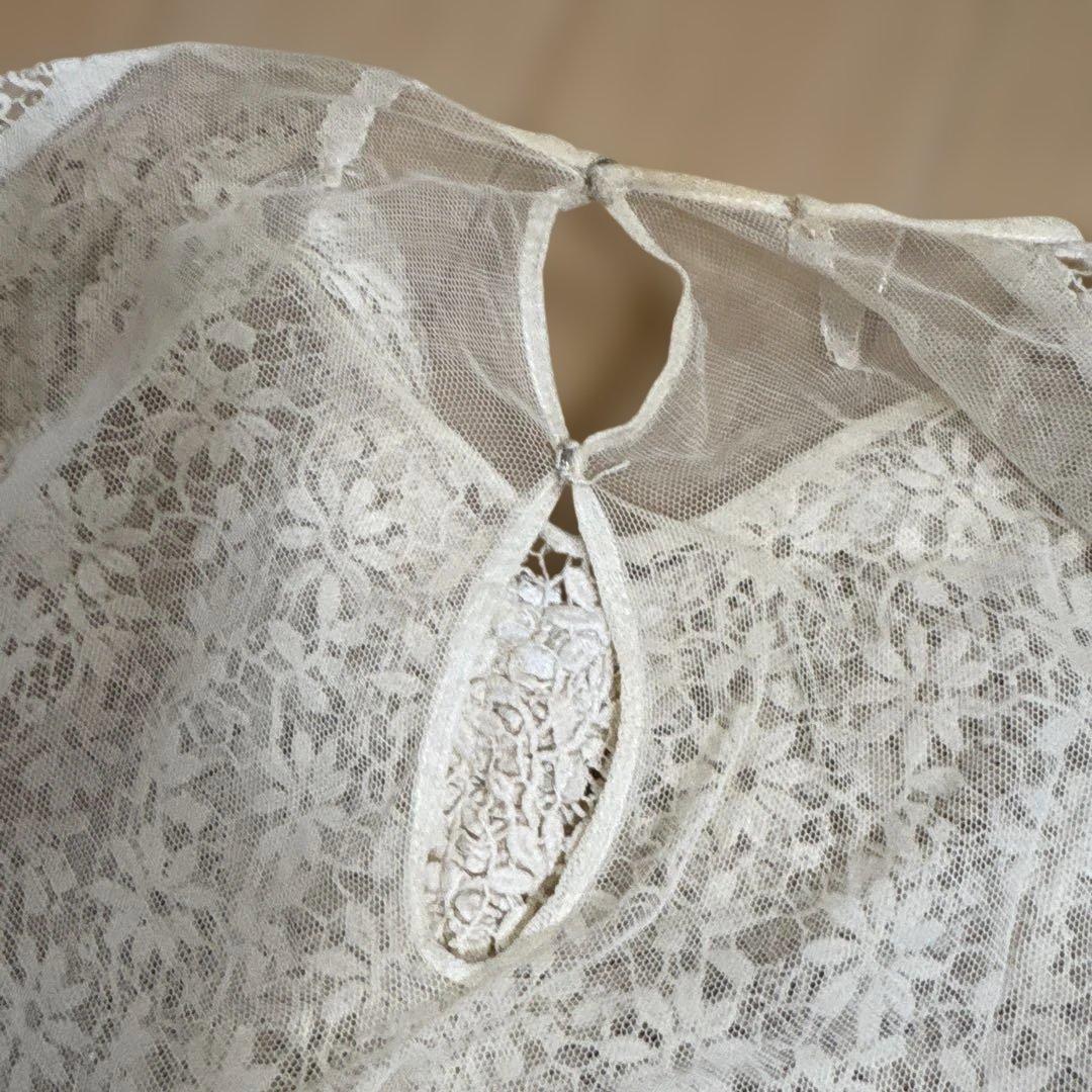 フランス　アンティークレース　ブラウス