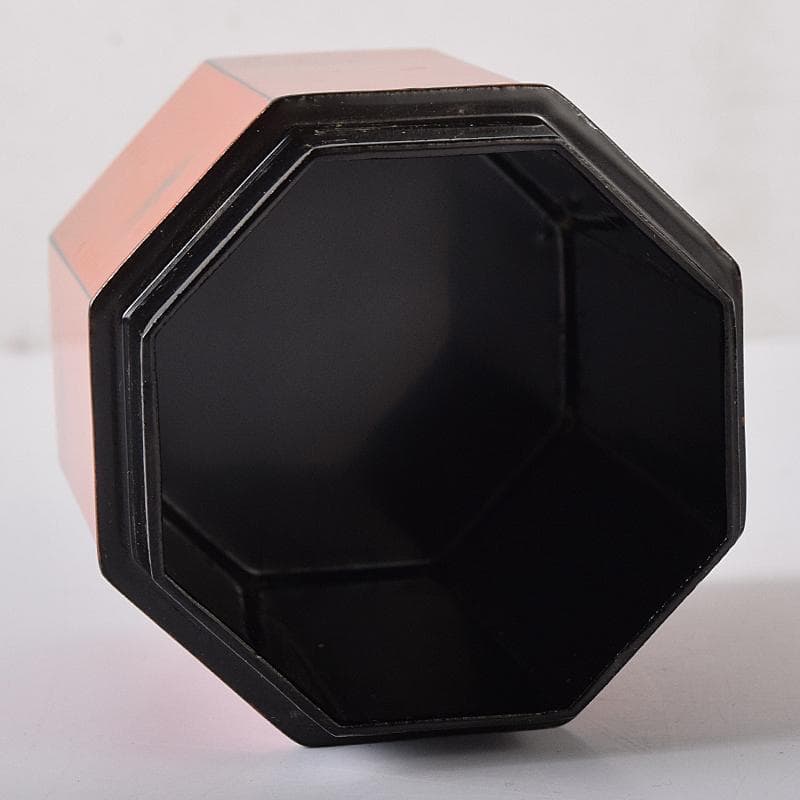 明窪田　中村宗哲作　根来塗八角棗　茶器　共布方谷浩明極め箱　M　R8737