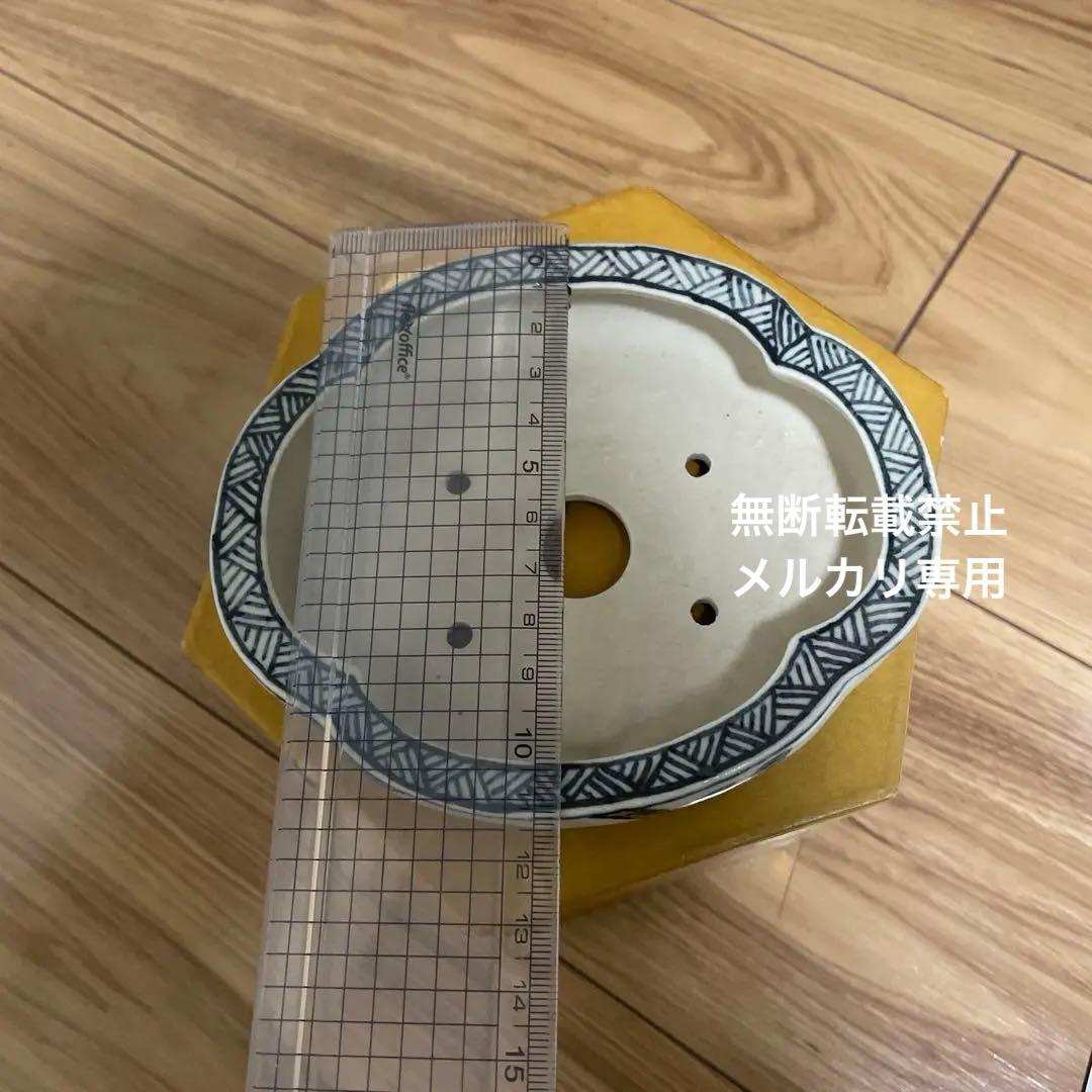 ミニ盆栽鉢　桑津香石　絵鉢　山野草　小品盆栽