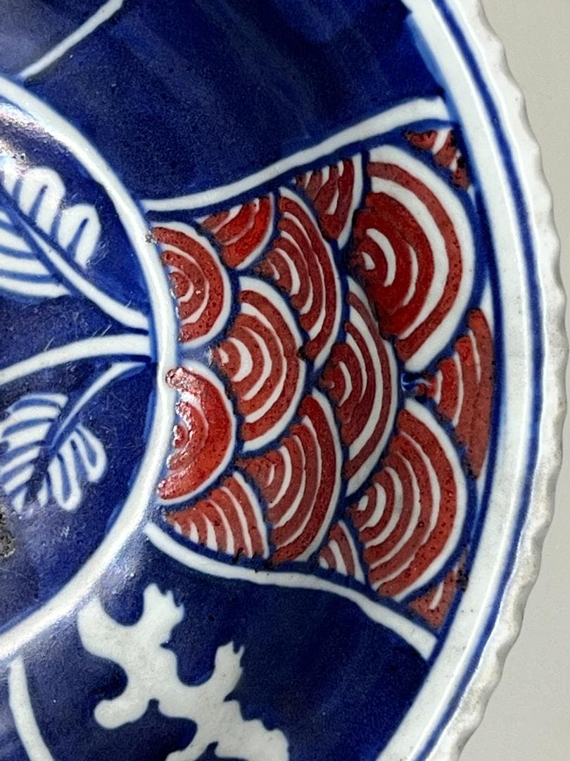 【海】中国美術　清代早期　青花釉裏桃文大碗　骨董品 時代品 美術品