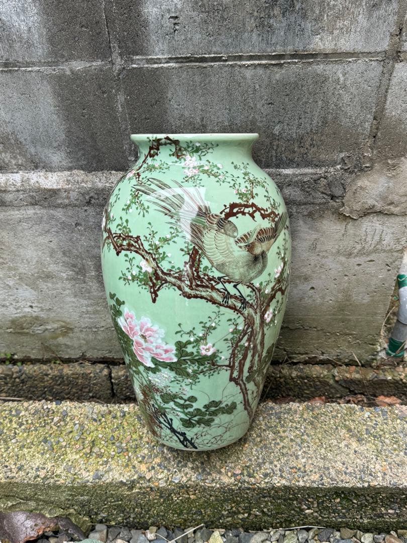 ‼️sora‼️リサイクルFORT必見‼️瀬戸焼の名品級‼️花鳥図の大花瓶‼️