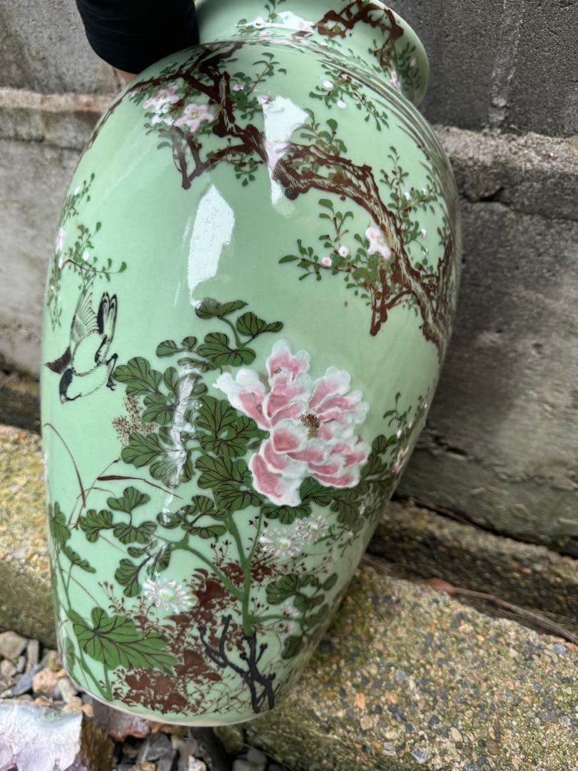 ‼️sora‼️リサイクルFORT必見‼️瀬戸焼の名品級‼️花鳥図の大花瓶‼️