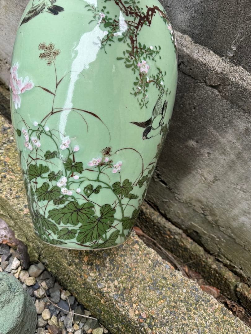 ‼️sora‼️リサイクルFORT必見‼️瀬戸焼の名品級‼️花鳥図の大花瓶‼️
