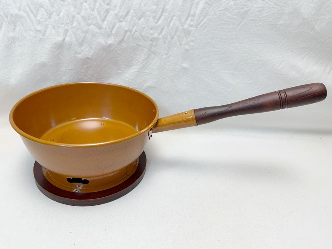 未使用 茶道具 水屋道具 台付十能（台十能）　銅製＆火起こし 丸型 元箱