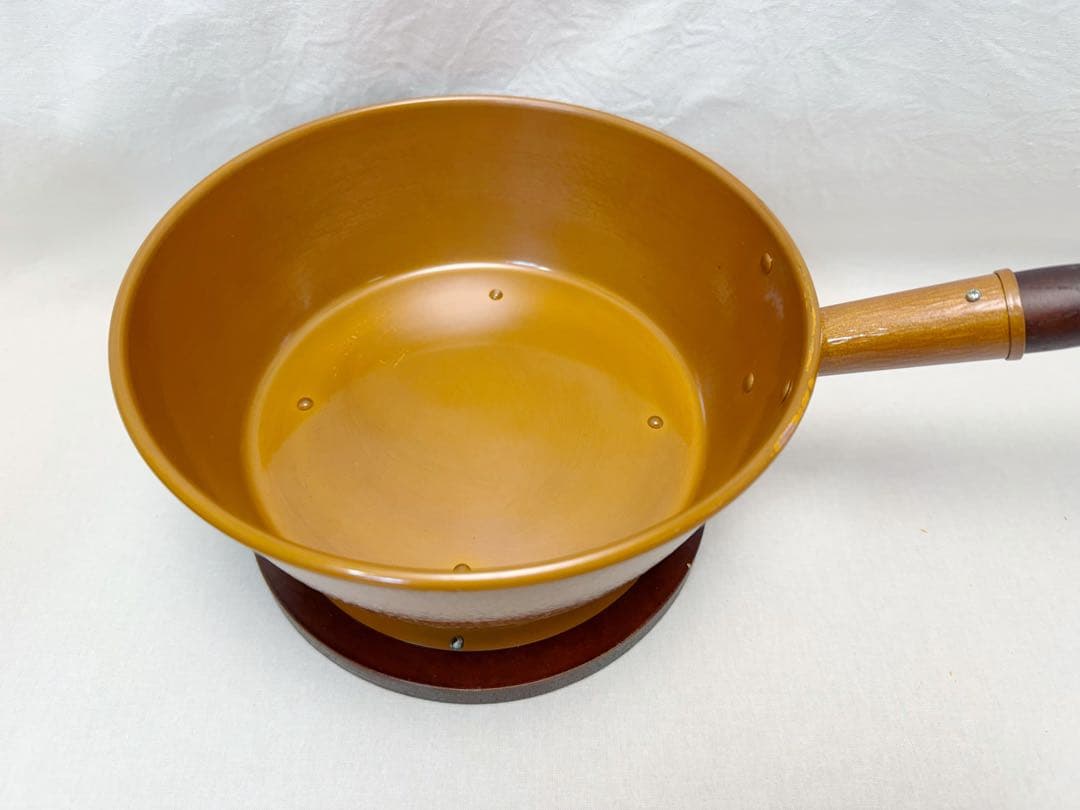 未使用 茶道具 水屋道具 台付十能（台十能）　銅製＆火起こし 丸型 元箱