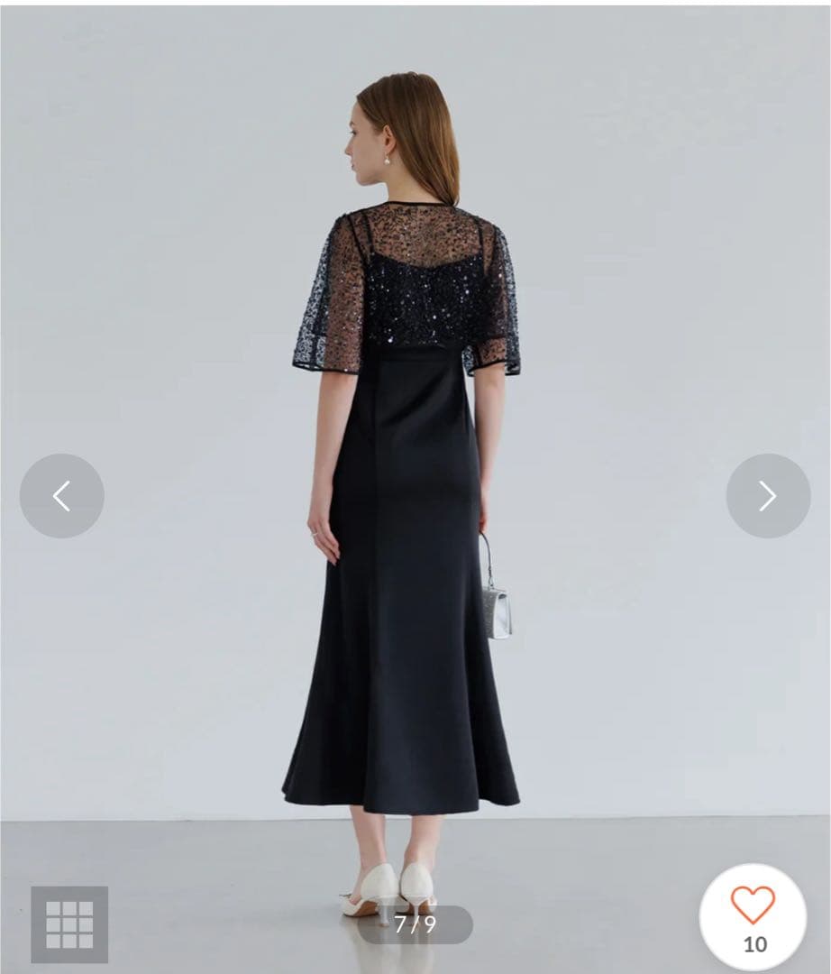 Leja スパンコールビジューボレロマーメイドドレスワンピース2点セット　S