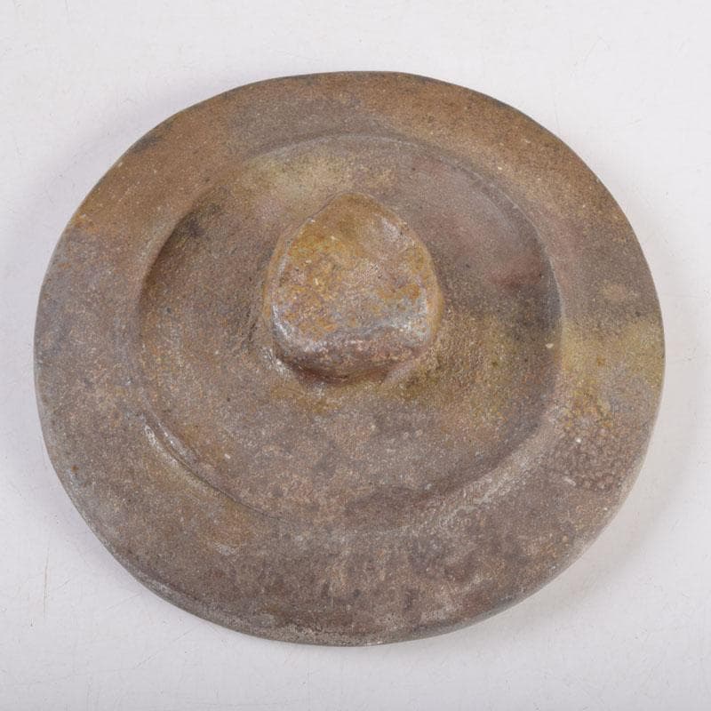 備前焼　木村利正作　双耳水指　共箱　C　8459A