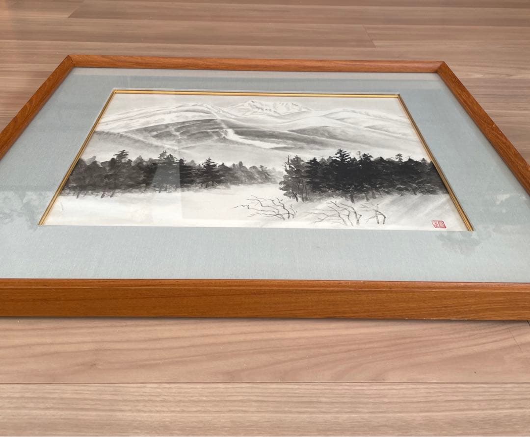 墨絵　額縁入り