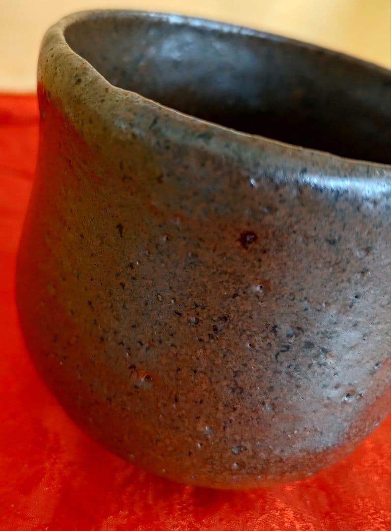 布志名焼茶碗 名工土屋善八郎 松平不昧 立鶴柄 島根県松江市雲善窯 茶碗 木箱入