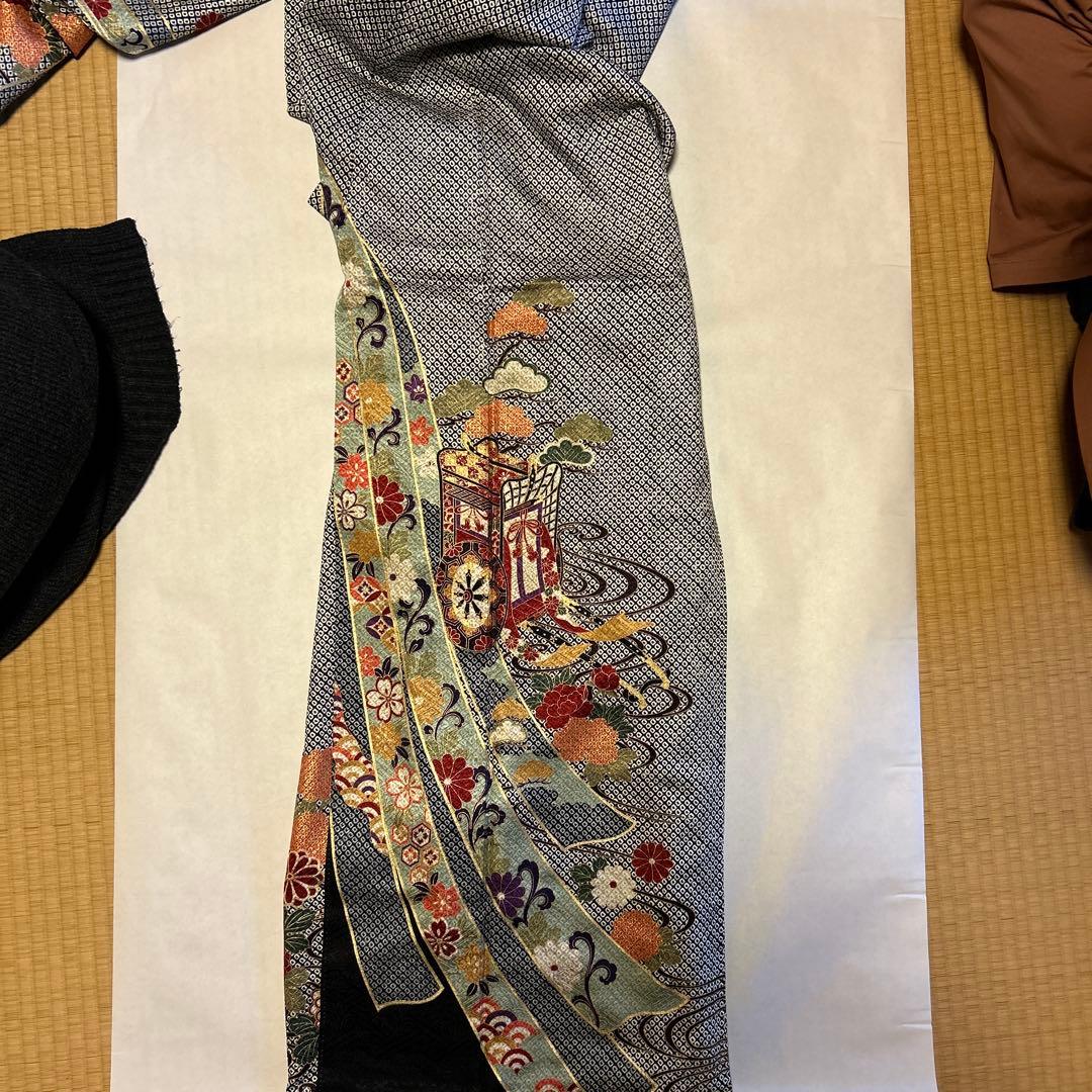 高級振袖(総絞り)御所車柄