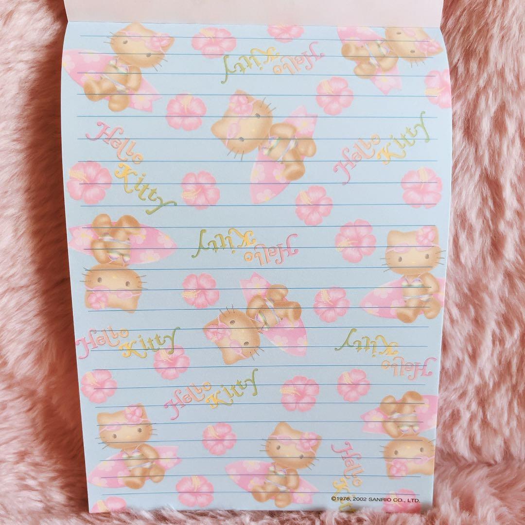 希少レア　ハローキティ　日焼け　ボード　ハイビスカス　レターセット　メモ帳