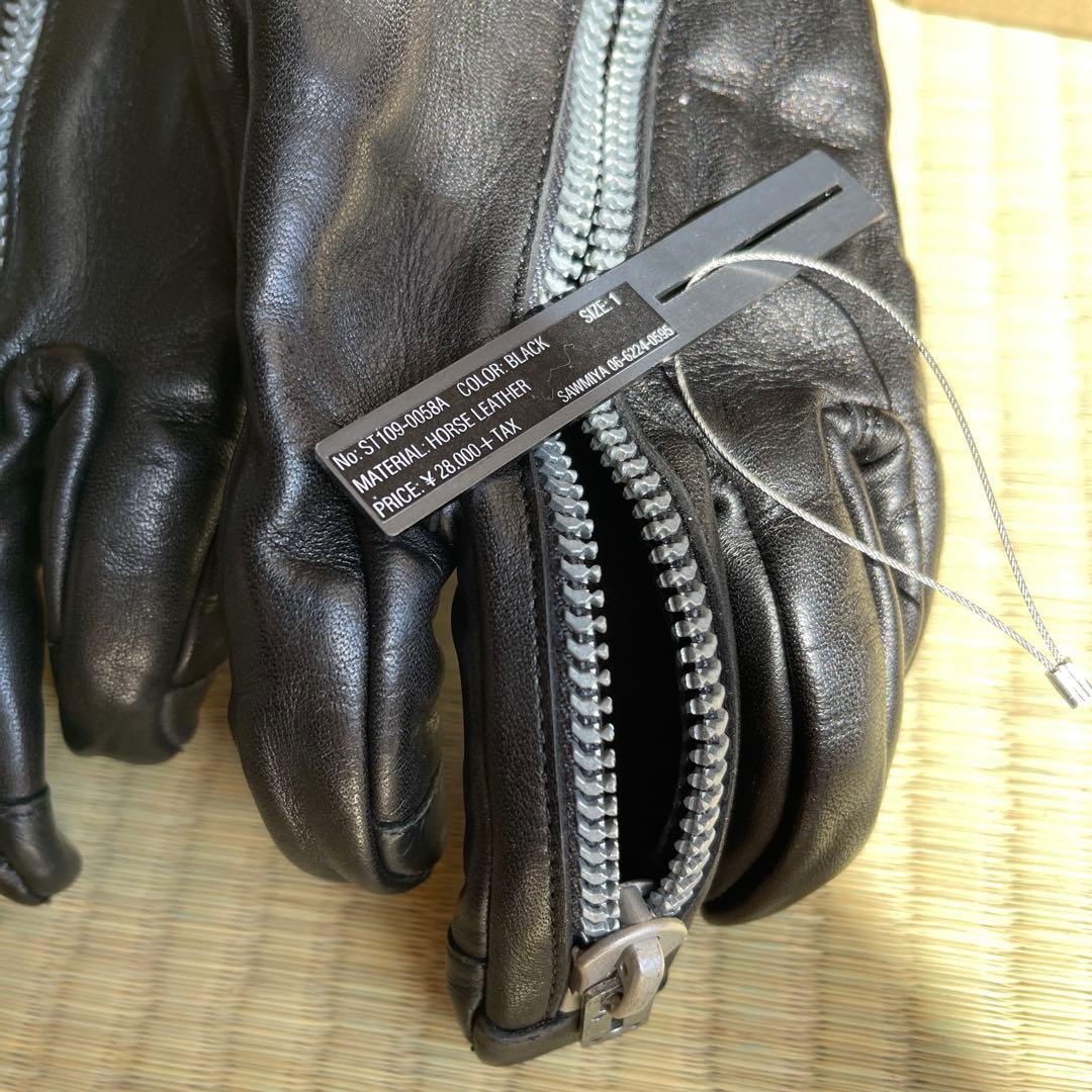 DHYGEN ブラック馬革手袋 サイズ1