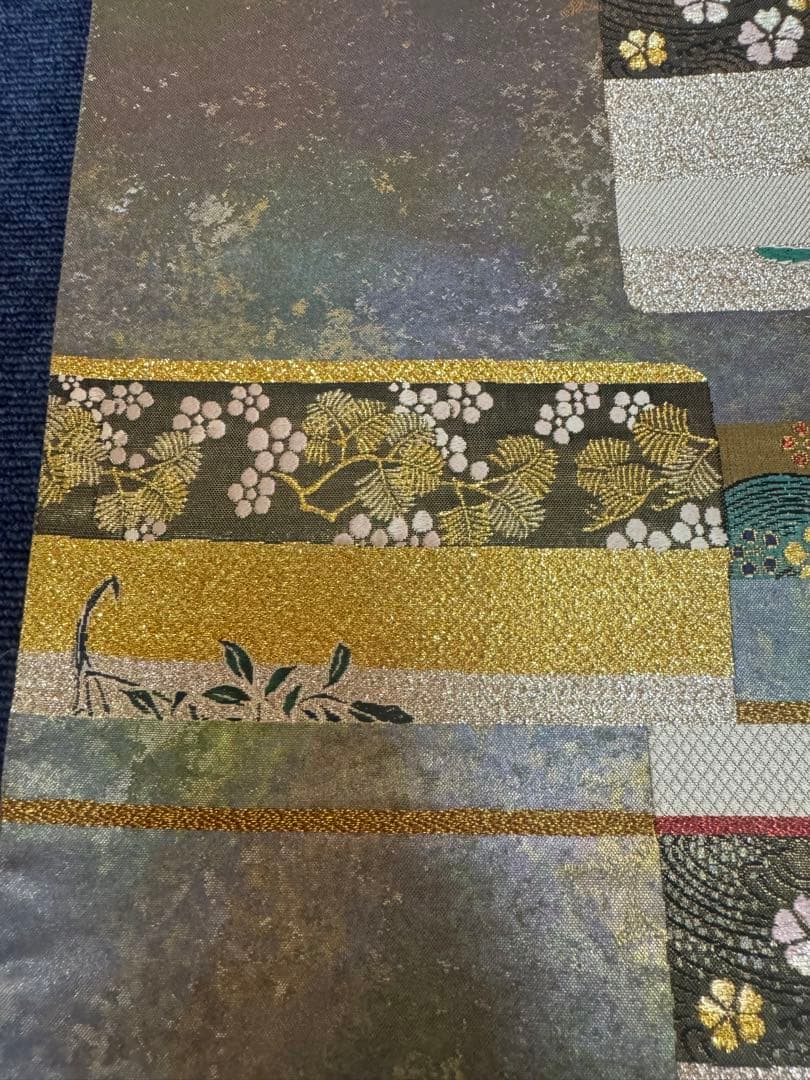 2695 袋帯 古代彫金紋 西陣織 金糸　高級上質上品　約440cm 未使用