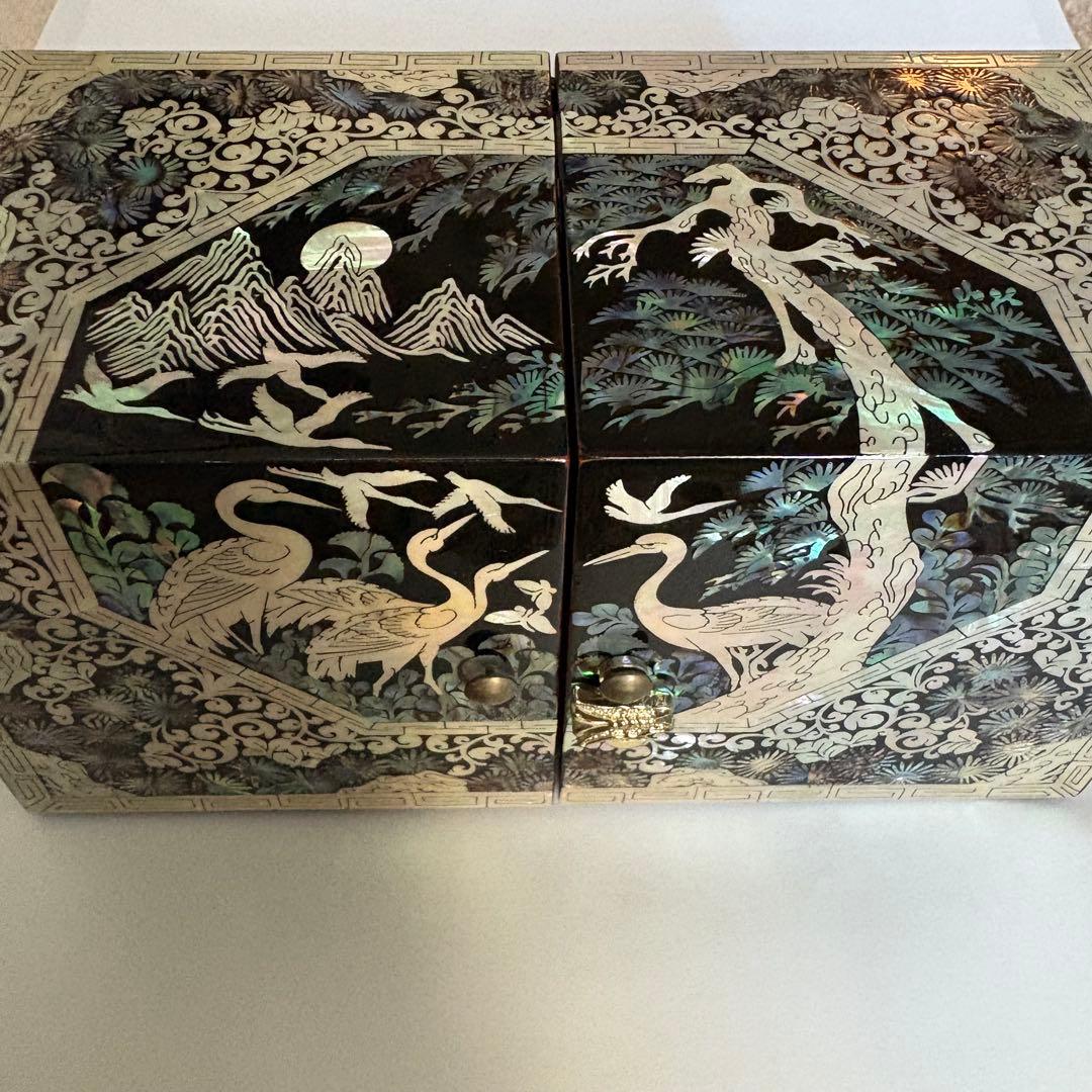 螺鈿細工　韓国工芸品　小物入れ