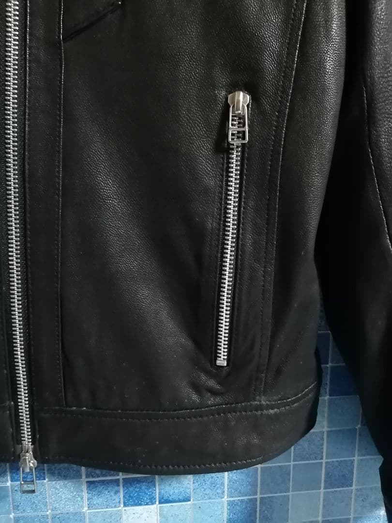 【黒 羊革 ラムレザー】完売 VANQUISH 短丈 シングルライダース FR2