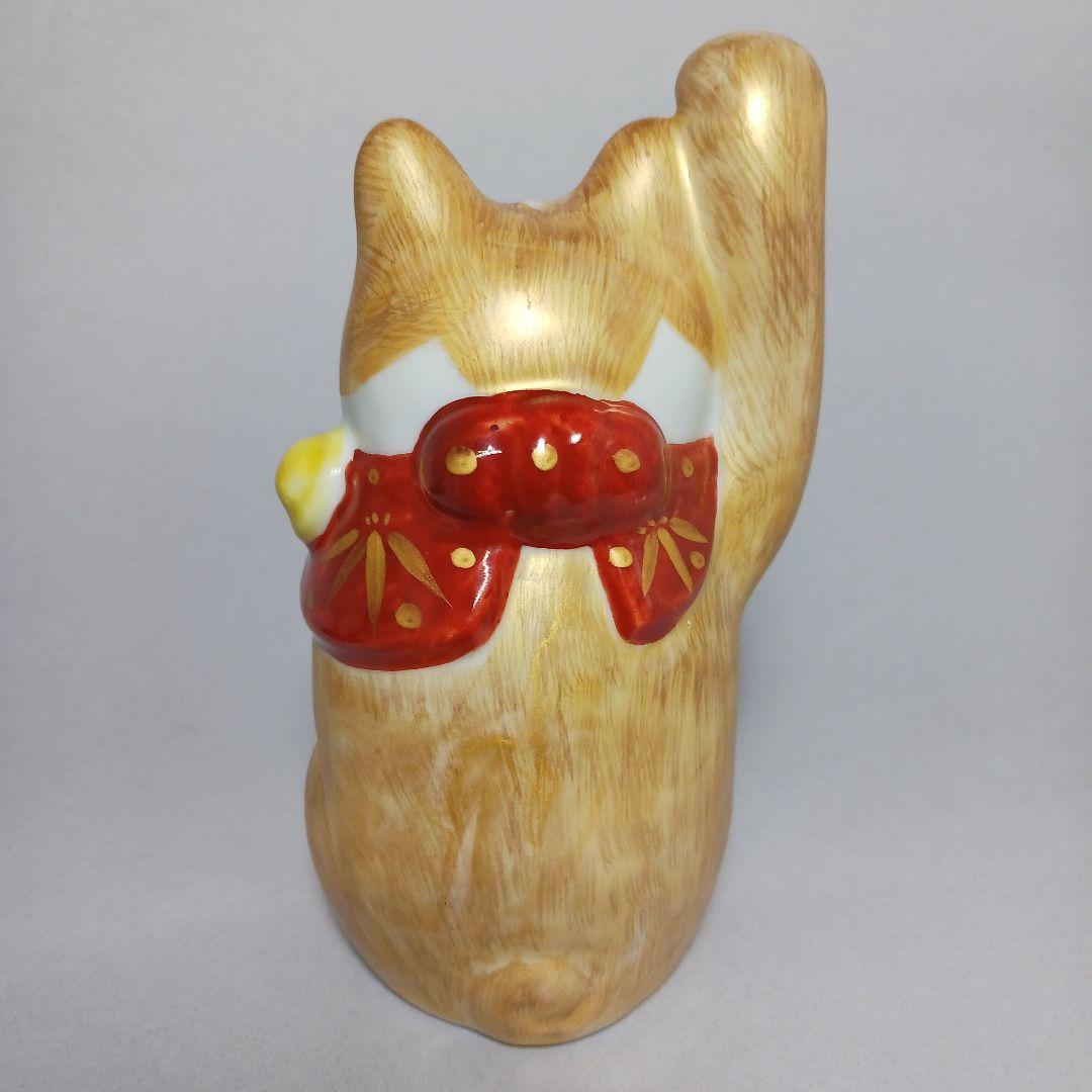 招き猫 陶器　九谷焼手書き4号高さ13.5cm