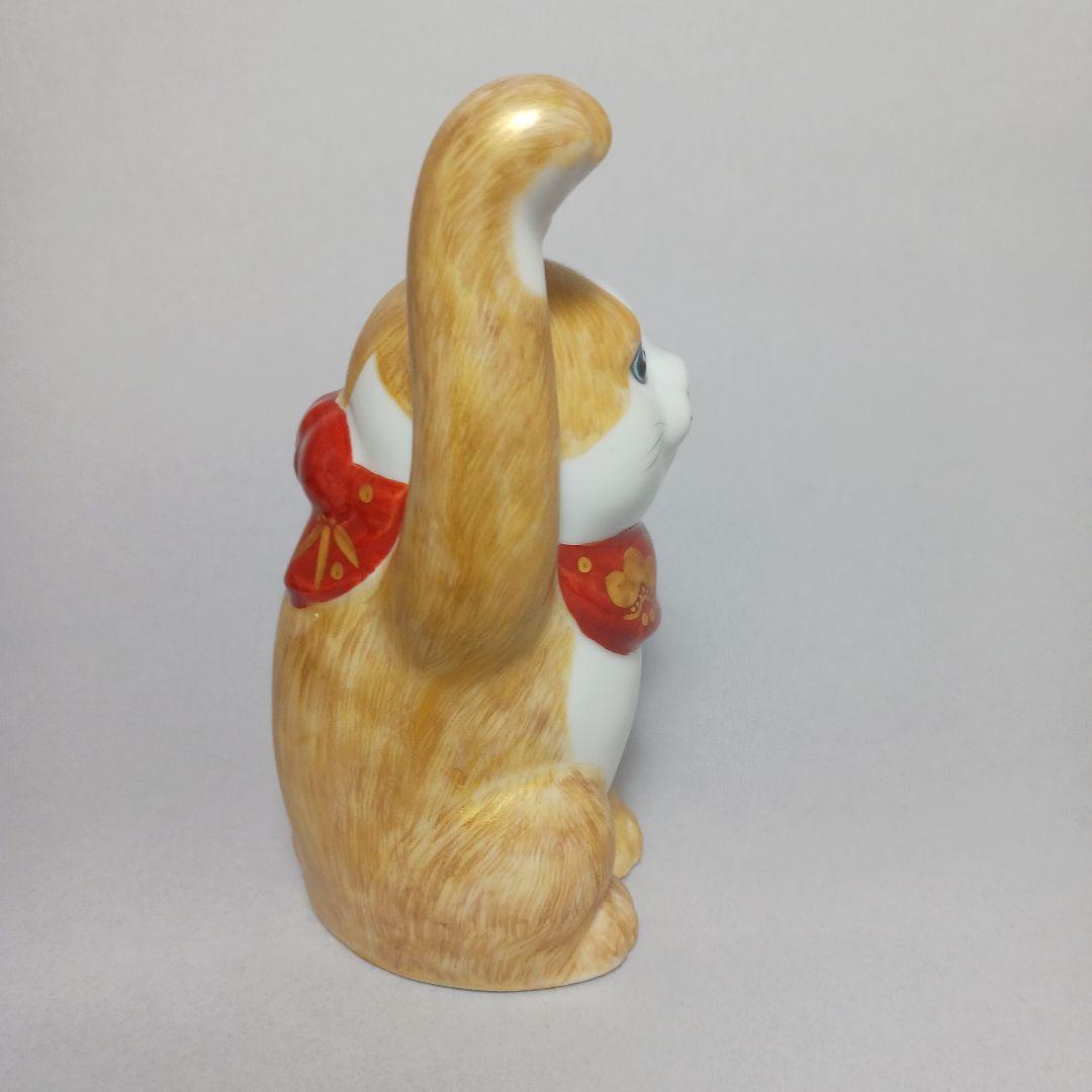 招き猫 陶器　九谷焼手書き4号高さ13.5cm