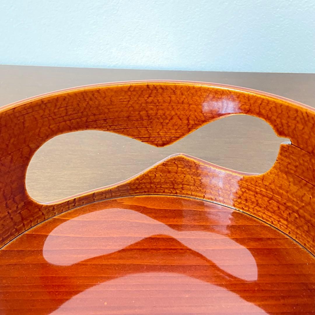 莨盆 春慶塗 瓢透し手付　春次　紙箱入　茶道具　漆器　伝統工芸品　煙草盆