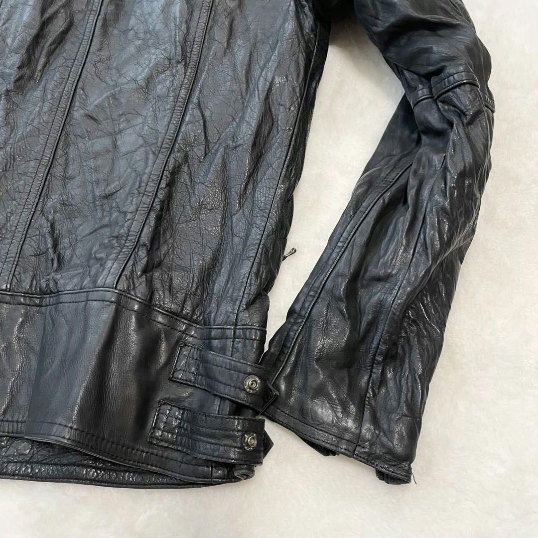 ✨️希少馬革L〜LL相当✨️shellac レザージャケット　シングルライダース