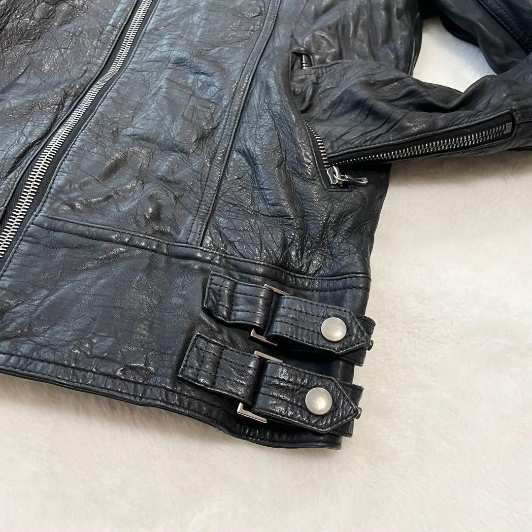 ✨️希少馬革L〜LL相当✨️shellac レザージャケット　シングルライダース