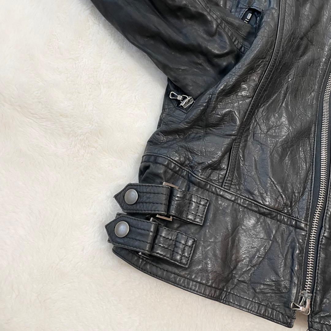 ✨️希少馬革L〜LL相当✨️shellac レザージャケット　シングルライダース