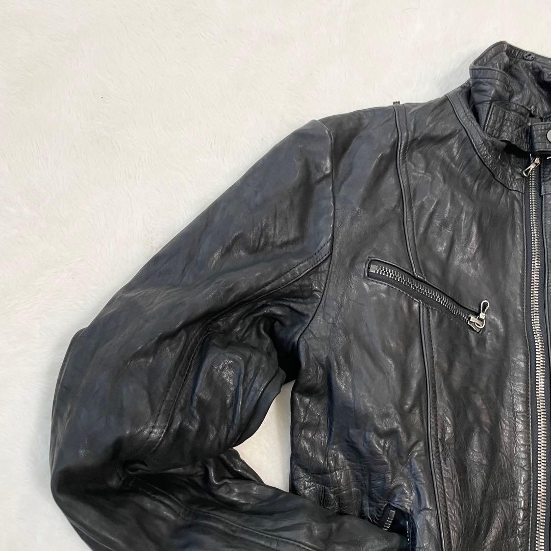✨️希少馬革L〜LL相当✨️shellac レザージャケット　シングルライダース