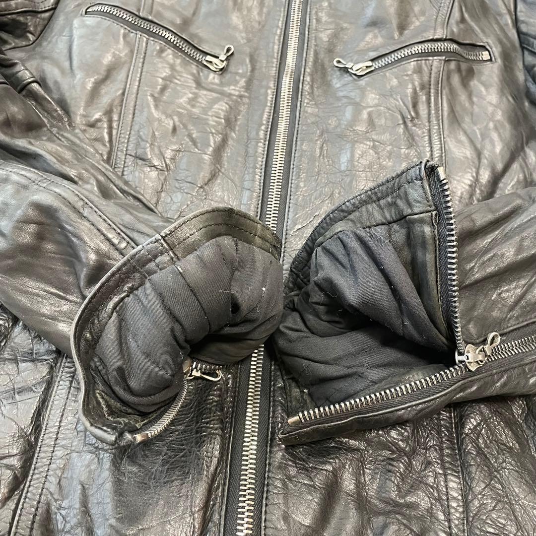 ✨️希少馬革L〜LL相当✨️shellac レザージャケット　シングルライダース