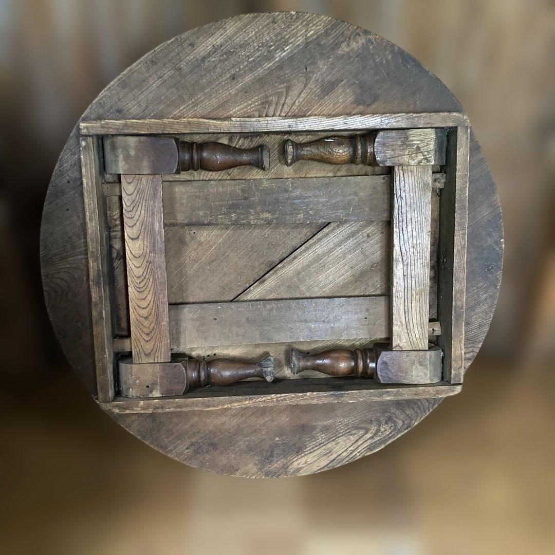 木製円形座卓 脚付き