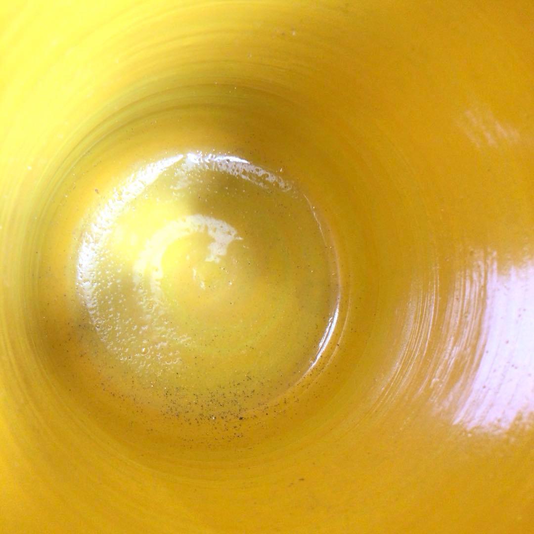 Ｎ４２１　皆具　『高野昭阿弥造』『黄交趾扇面文』『水指　建水　蓋置　杓立』　共箱