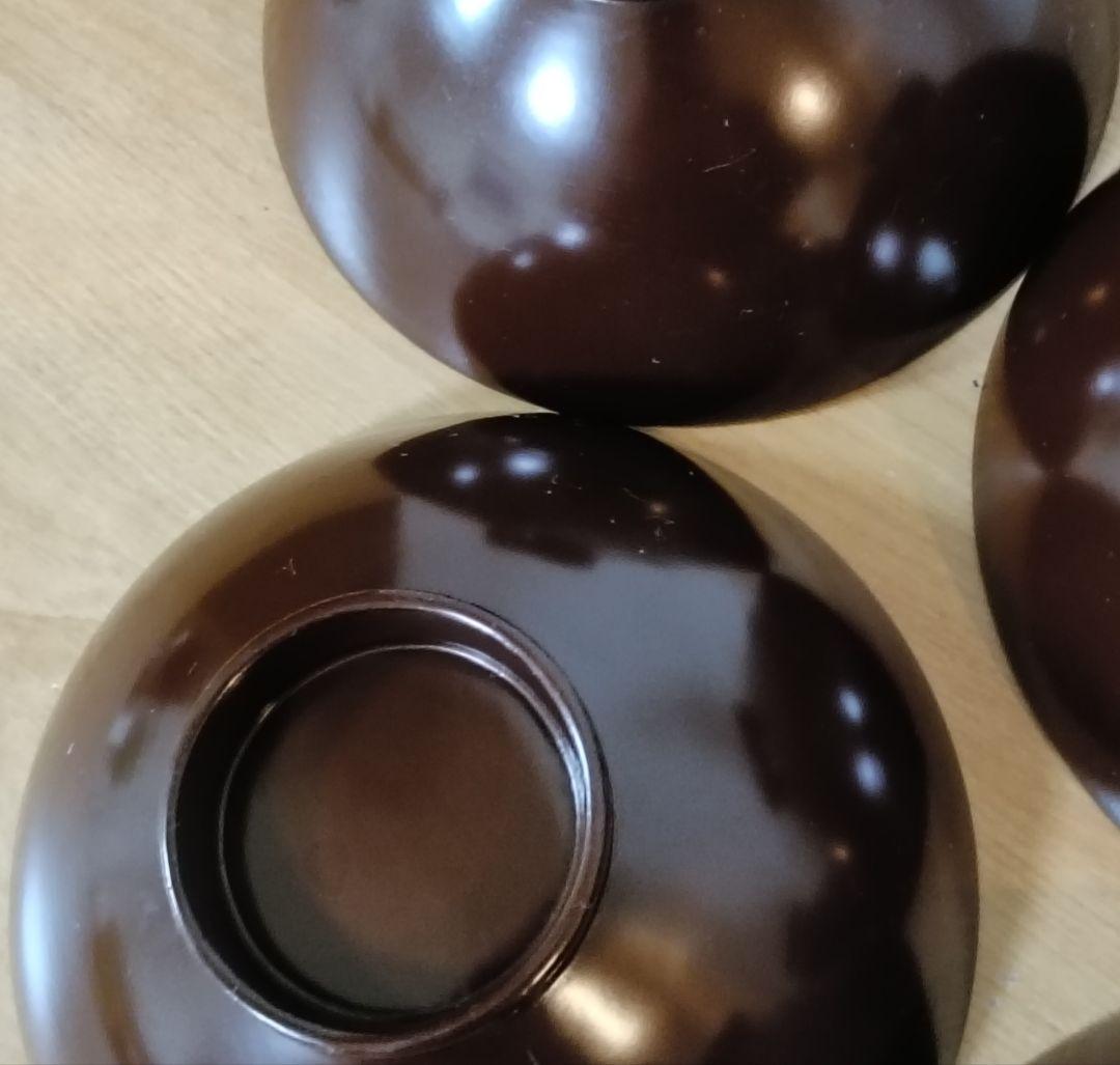 金彩銀杏に胡桃漆椀　5客揃い　汁椀