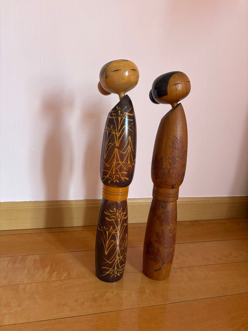 こけし　佐藤翠崕　在銘・印章　創作こけし (全長約 45cm) 古道具　欅