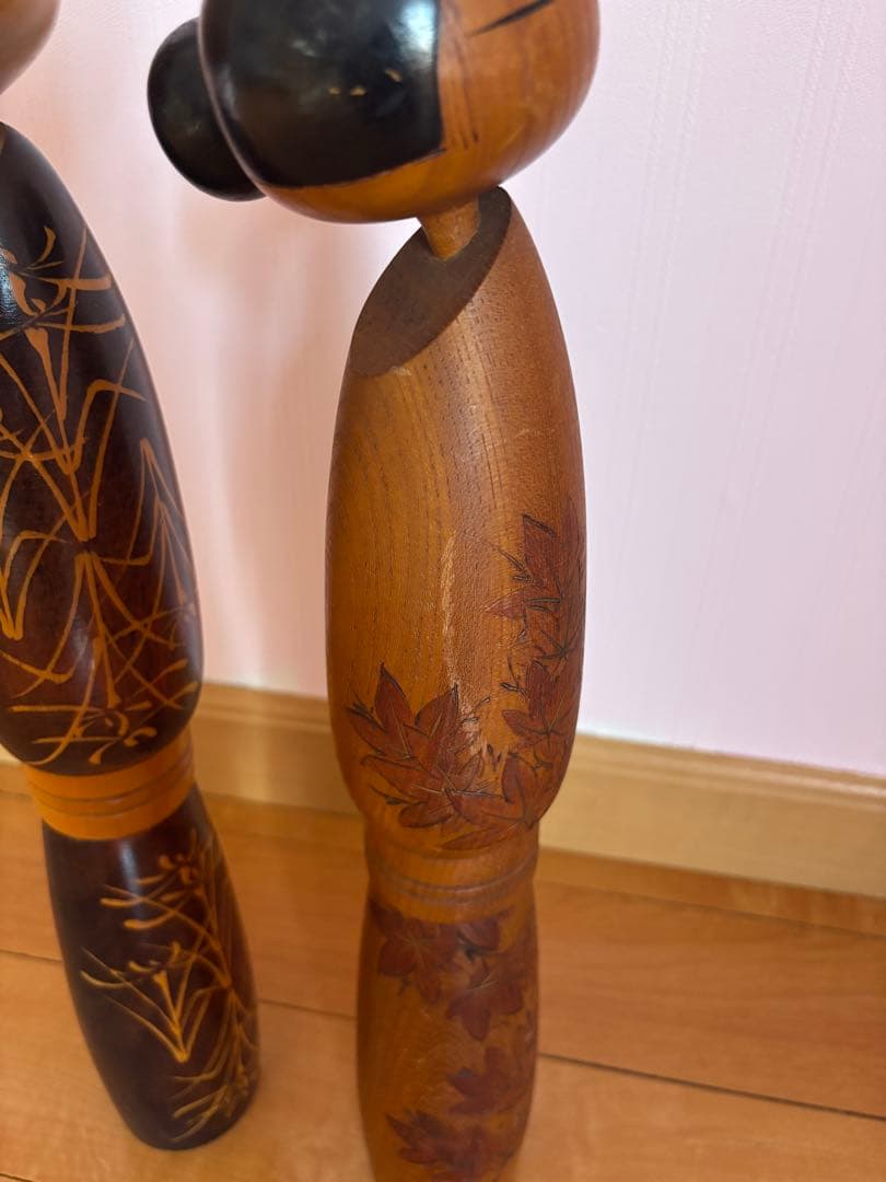 こけし　佐藤翠崕　在銘・印章　創作こけし (全長約 45cm) 古道具　欅