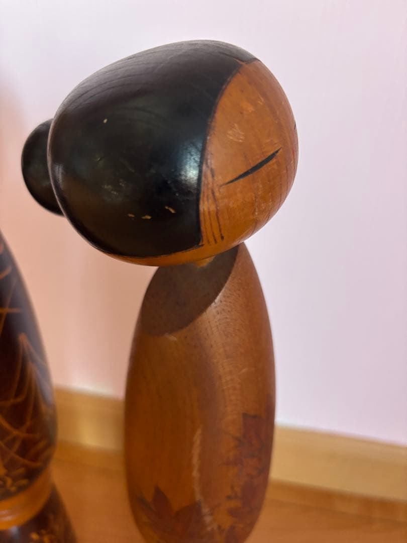 こけし　佐藤翠崕　在銘・印章　創作こけし (全長約 45cm) 古道具　欅