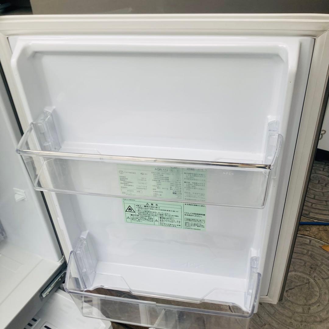 AQUA 冷凍冷蔵庫 AQR-13J(S)ドアポケット割れあり◇2020年製